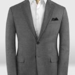 Классический серый пиджак из шерсти и шелка – Reda