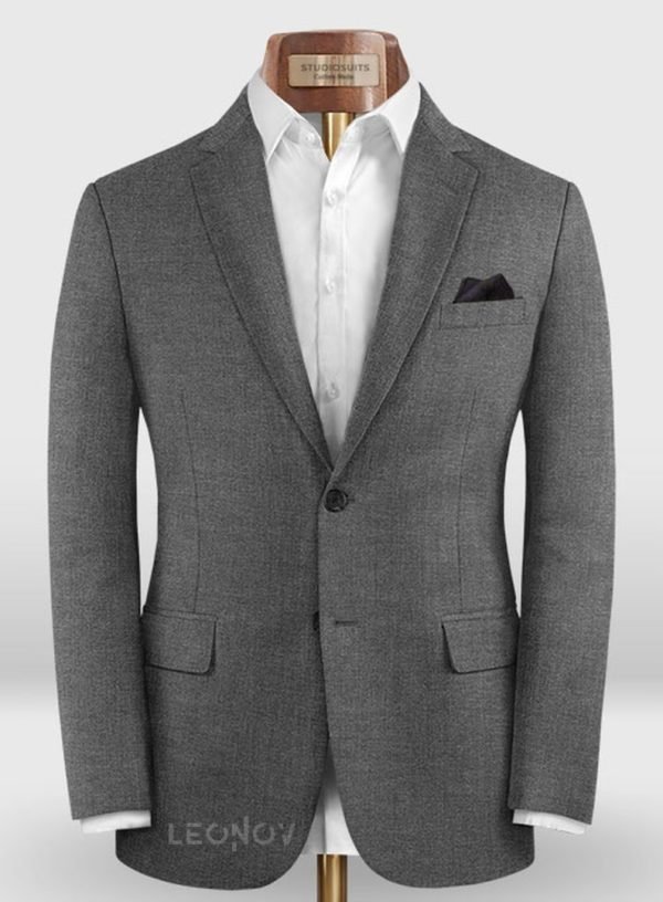 Классический серый пиджак из шерсти и шелка – Reda