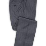 Темно-серые деловые брюки в клетку из шерсти – Reda