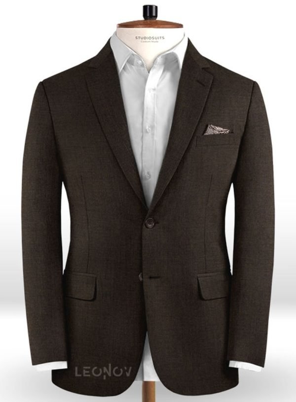 Темно-коричневый пиджак из чистой шерсти – Reda