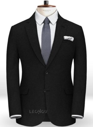 Черный фланелевый пиджак из чистой шерсти – Reda