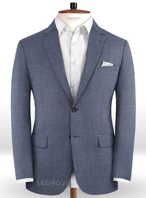 Пиджак цвета стальной синий из чистой шерсти – Reda