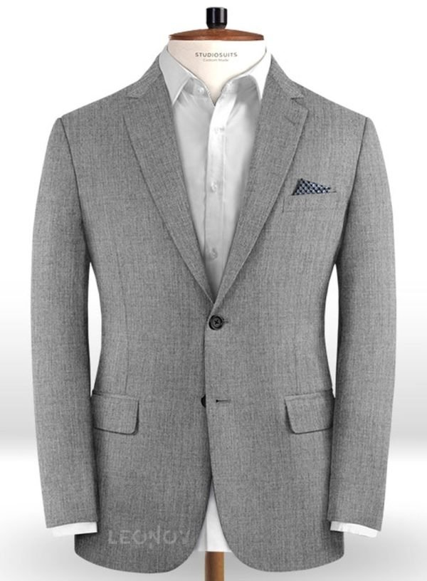Пиджак средне серый из чистой камвольной шерсти – Reda