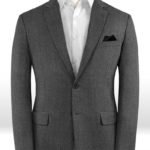 Угольно-серый твидовый пиджак из шерсти