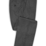 Угольно-серые твидовые брюки из шерсти