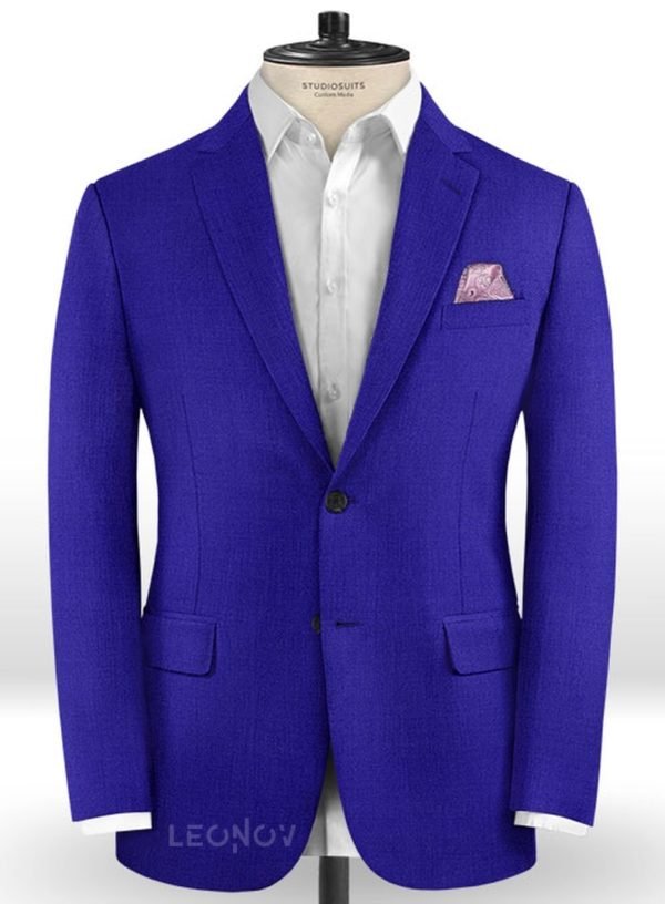 Ярко-синий мужской пиджак из шерсти – Scabal