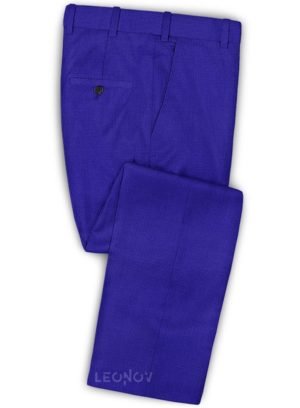 Ярко-синие мужские брюки из шерсти – Scabal