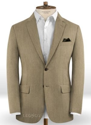Светло-коричневый классический пиджак из шерсти