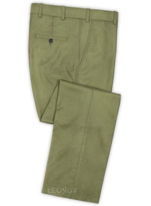 Светло-зеленые брюки из шерсти