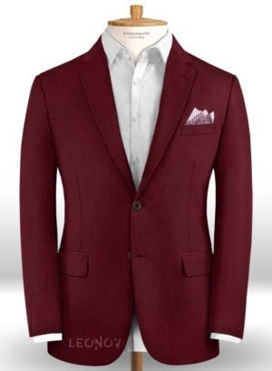 Темно-бордовый пиджак из шерсти – Scabal