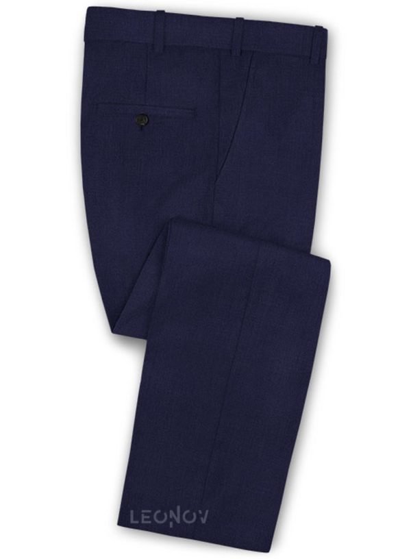 Офисные темно-синие брюки из шерсти