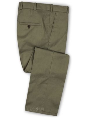 Оливковые брюки из шерсти – Scabal