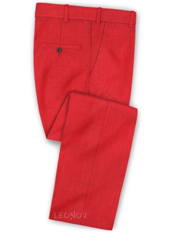 Ярко красные (алые) брюки из шерсти – Scabal