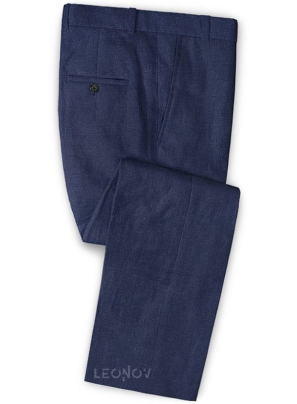 Летние брюки из льна джинсовые темно-синий – Solbiati