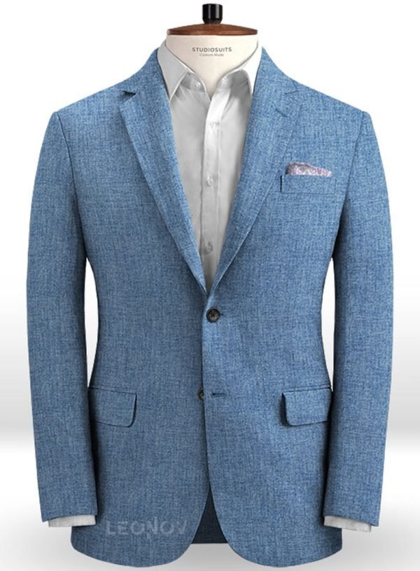 Летний светло-синий пиджак из льна – Solbiati