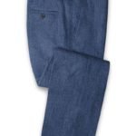 Летние брюки из льна джинсовые средние синие – Solbiati