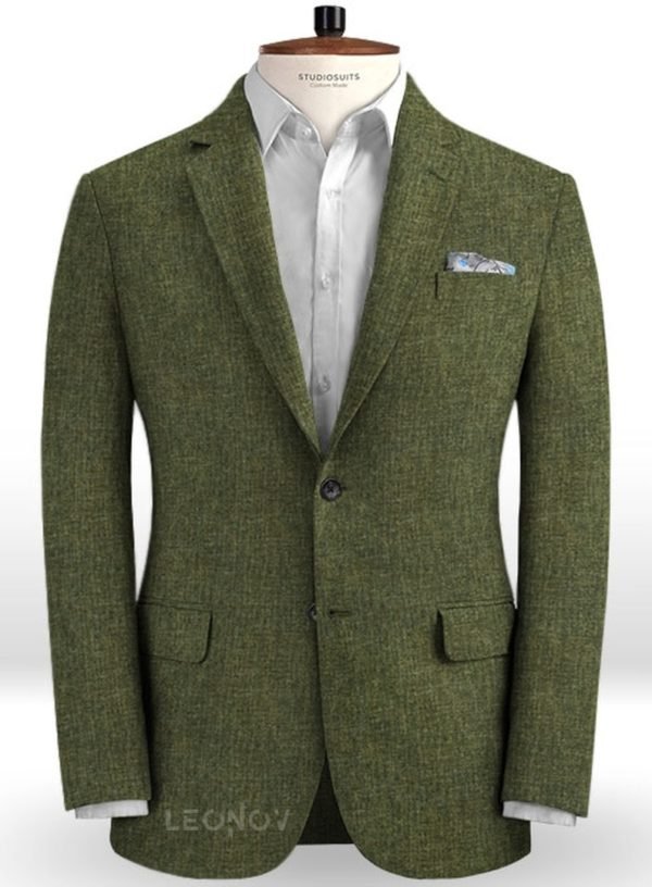 Летний зеленый пиджак из льна – Solbiati