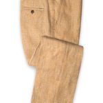 Летние брюки дынного цвета из льна