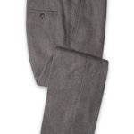 Серые летние брюки из льна