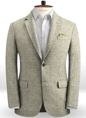 Летний серый пиджак из льна – Solbiati