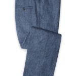 Летние синие брюки из льна – Solbiati
