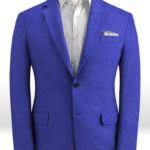 Летний ярко-синий пиджак из льна – Solbiati