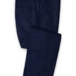 Летние темно-синие брюки из льна – Solbiati