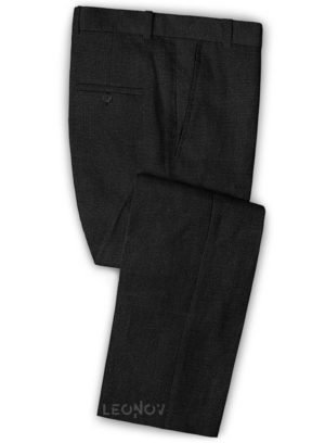 Офисные черные брюки из шелка, шерсти и льна – Solbiati