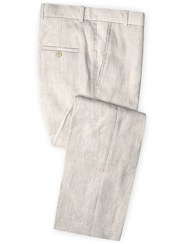 Белые свадебные брюки из шелка, шерсти и льна – Solbiati