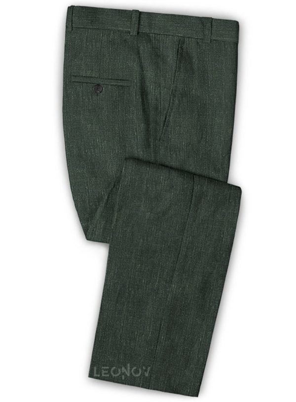 Классические зеленые брюки из шелка, шерсти и льна – Solbiati