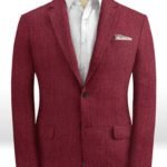 Ярко-бордовый пиджак из шелка, шерсти и льна – Solbiati