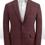 Темно-бордовый пиджак из шелка, шерсти и льна – Solbiati