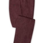 Темно-бордовые брюки из шелка, шерсти и льна – Solbiati