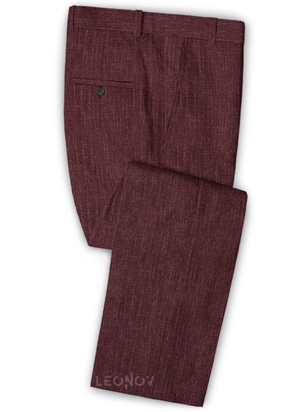 Темно-бордовые брюки из шелка, шерсти и льна – Solbiati