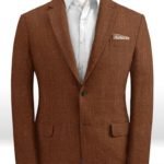 Коричневый мужской пиджак из шелка, шерсти и льна – Solbiati