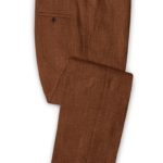 Коричневые мужской брюки из шелка, шерсти и льна – Solbiati