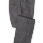 Серые деловые брюки из шерсти, льна и шелка – Solbiati