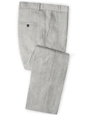 Светло-серые классические брюки из шелка, шерсти и льна – Solbiati