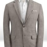 Современный серый пиджак из шелка, шерсти и льна – Solbiati