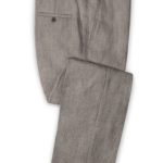 Современные серые брюки из шелка, шерсти и льна – Solbiati