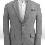 Повседневный утонченный серый пиджак шелка, шерсти и льна – Solbiati