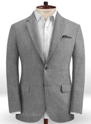 Повседневный утонченный серый пиджак шелка, шерсти и льна – Solbiati