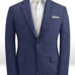 Повседневный деловой синий пиджак из шелка, шерсти и льна – Solbiati
