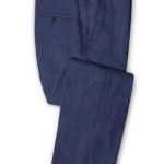 Повседневные деловые синие брюки из шелка, шерсти и льна – Solbiati