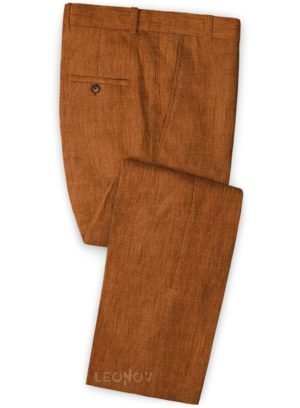 Летние коричневые брюки из льна – Solbiati