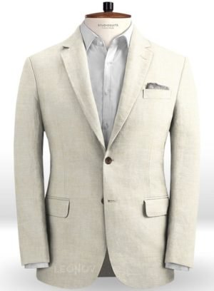 Летний белый пиджак из льна – Solbiati