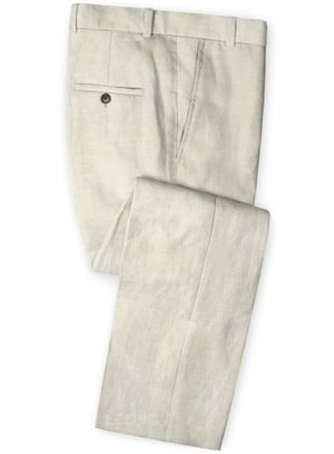 Летние белые брюки из льна – Solbiati