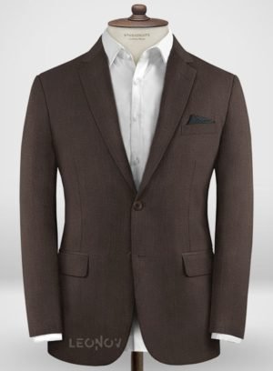 Повседневный коричневый пиджак из шерсти