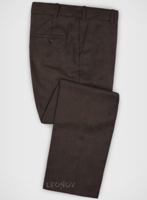 Повседневные коричневые брюки из шерсти