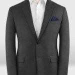 Деловой классический угольно-серый пиджак из шерсти